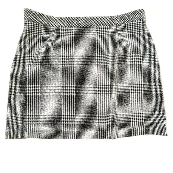 Karl Lagerfeld Women's White Black A line Paris Button Tweet Skirt Size 12 - Picture 6 of 9